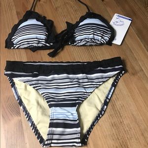 Bikini Stripped with Ruffles Size M